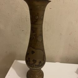 Brass Gold Yellow Flower Vase