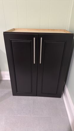 Dark Double-Door Wall Cabinet