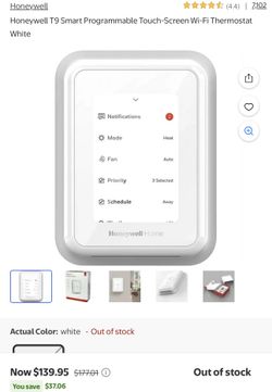 Honeywell T9 Smart Programmable Touch-Screen Wi-Fi Thermostat White
