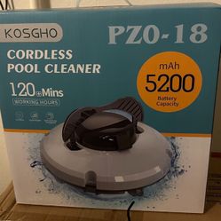(2023 New) Cordless Pool Vacuum, Robotic Pool Cleaner Dual Motors Strong Suction, 120 Mins Runtime, Auto-Dock, Rechargeable Portable Pool Cleaner Robo