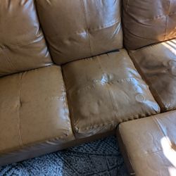 103" Wide Faux Leather Sectional Sofa 