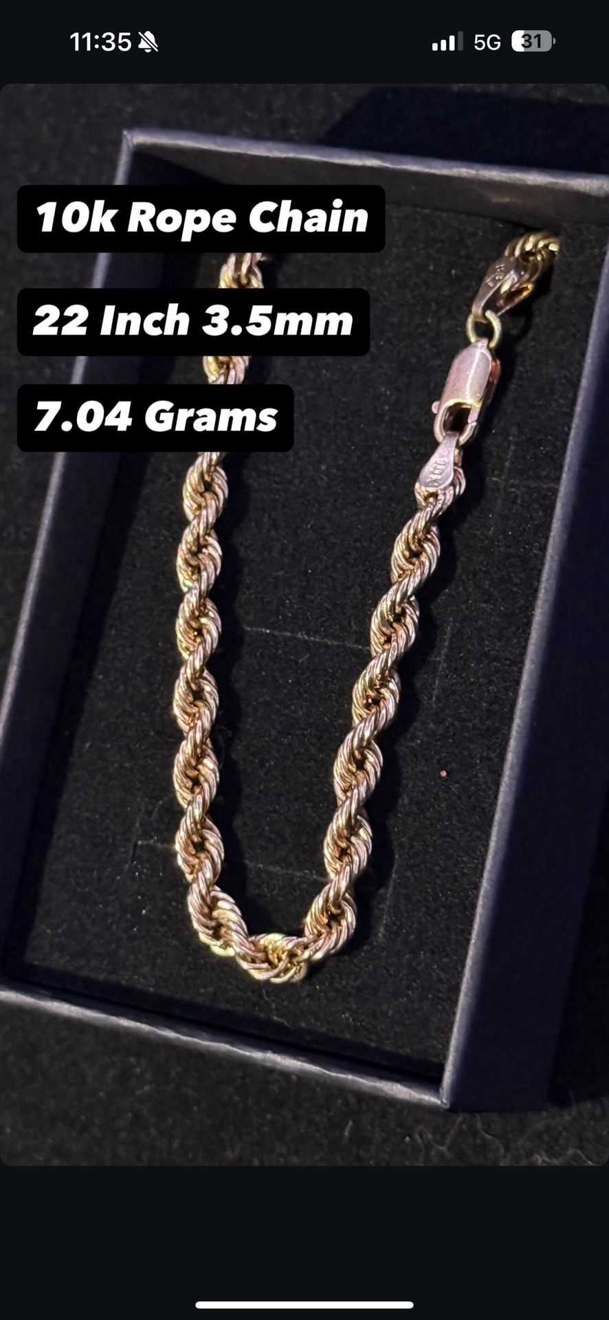 10k Gold Rope Chain