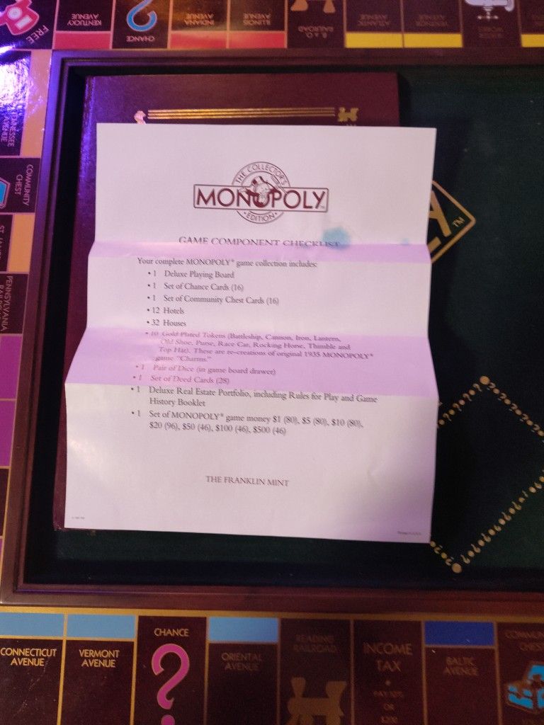 Monopoly 1991 Franklin Mint