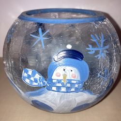 Glass Winter Candle 