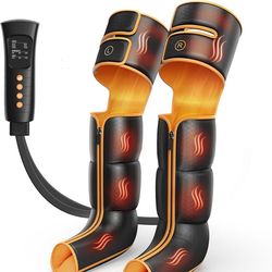 (New in Box)  Leg Massager with Heat and Compression, Foot Calf & Thigh Massage for Circulation and Pain Relief, Leg Compression Massager with Handhel