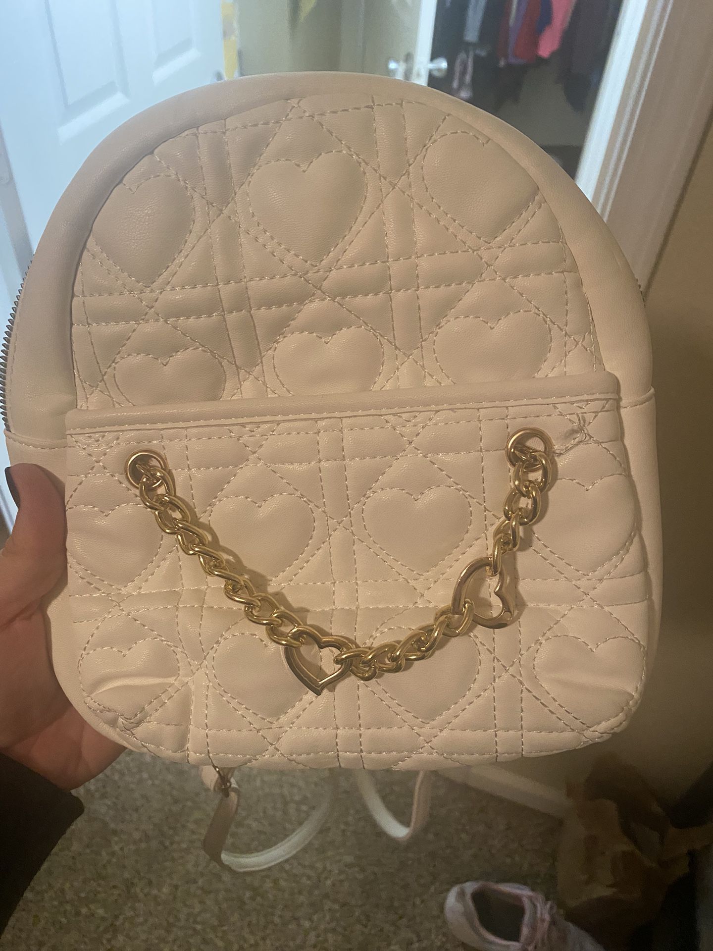White Backpack Purse