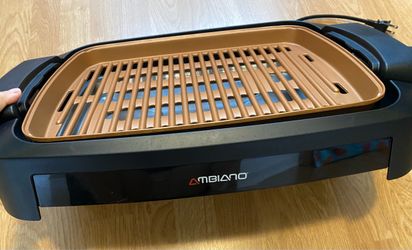 NEW Ambiano Smokeless Electric Grill Non Stick Copper Ceramic Plate
