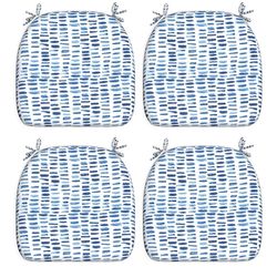 LVTXIII Set of 4 Outdoor Chair Cushions (Pebble Blue)(16x-17”)