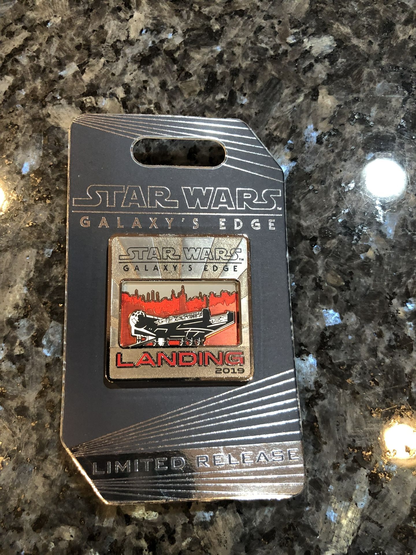 Disney Trading Pin Star Wars Galaxy’s Edge Landing 2019 Dated Pin . Limited Release . Brand New On Original Card