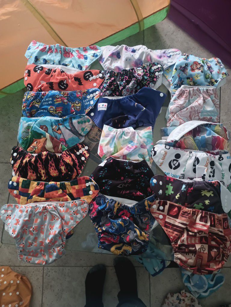 40 one size & Newborn Pockets & AI2 Cloth Diapers