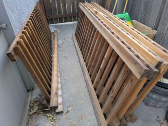 Wooden Slatted Railing Panels with Posts