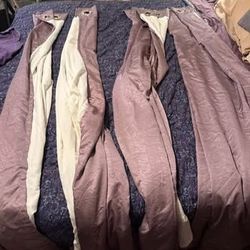 Set of Elegant Grommet Curtains – Light Mauve with Double Lining - $40 OBO