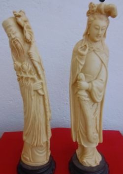 Asian okimono style carved resin