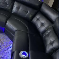 Leather L Couch 