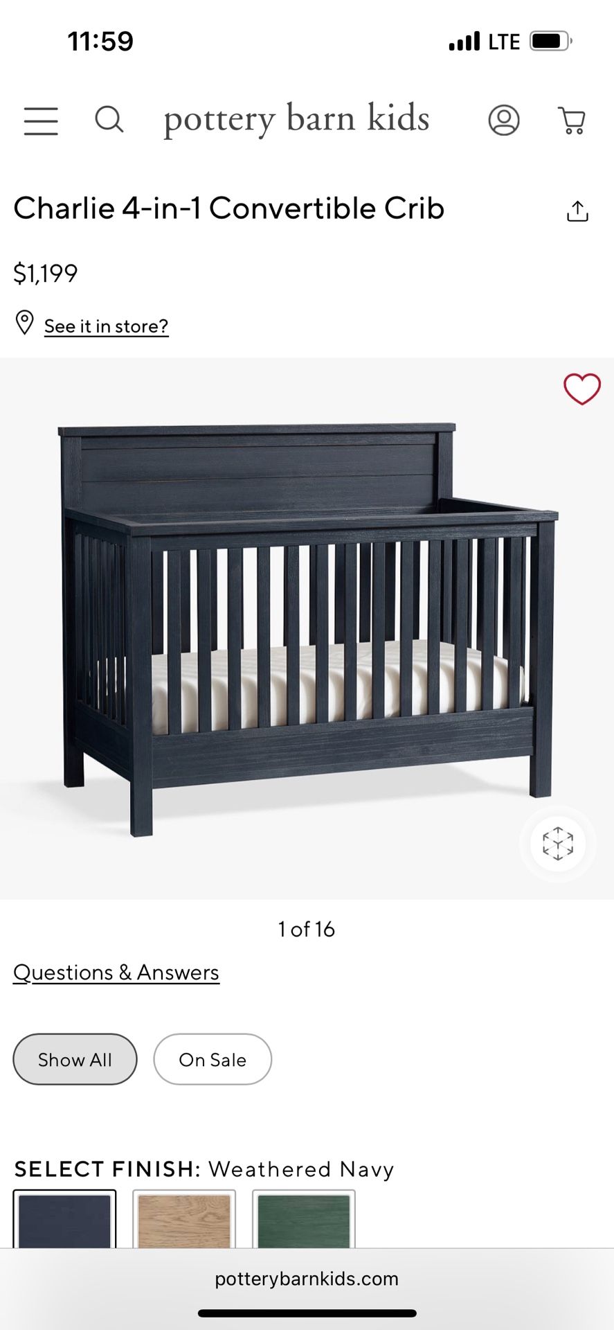 Pottery Barn Crib