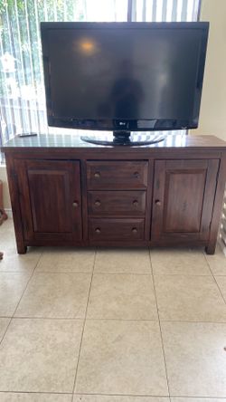 Rustic, solid wood TV stand/media