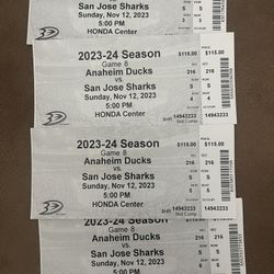 Anaheim Ducks Vs San Jose Sharks 11/12/2023 5pm 