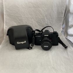 Sakkar SL-90MD Film SLR Camera w/50mm Rokkor Mount Lens and Case