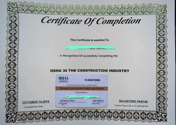 Osha Card & certificate