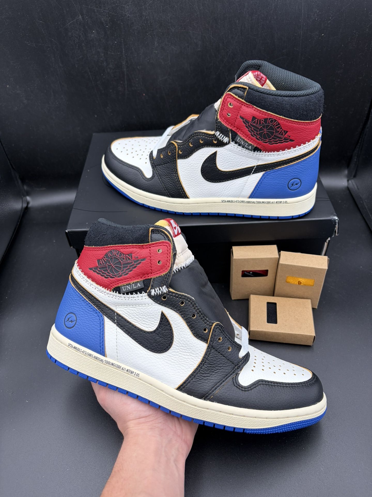 Size 8 - Air Jordan 1 Retro High OG Union LA Fragment Varsity Red Sport Royal