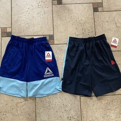 NWT Reebok Boys Training Active Shorts 2 pack bundle size 10/12