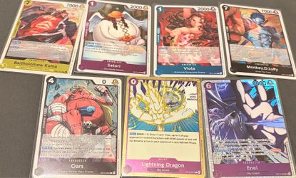 One piece cards lot 48 cards total 8 of them holos