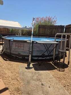 Pool above ground. 3 feet deep by 12 ft diameter.