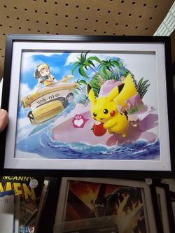 Pokemon Snap Pikachu Custom Art Framed Glass