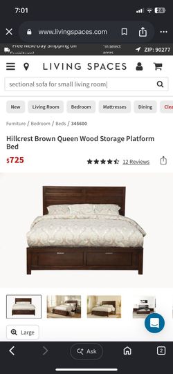 Queen sized wood bed frame