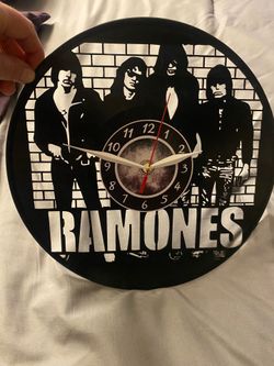 The Ramones band vinyl record clock
