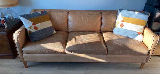 West Elm Leather Couch