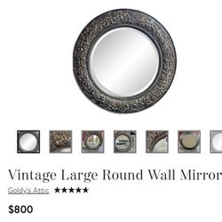 Vintage large Round mirror 
