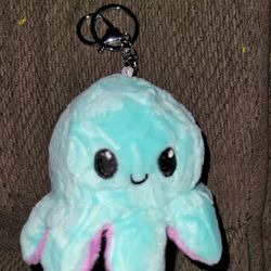 Reversible  Octopus Plush Toy Keychain