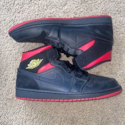 Nike Air Jordan’s - Suede Black, Red, Yellow Logo (Size 11)