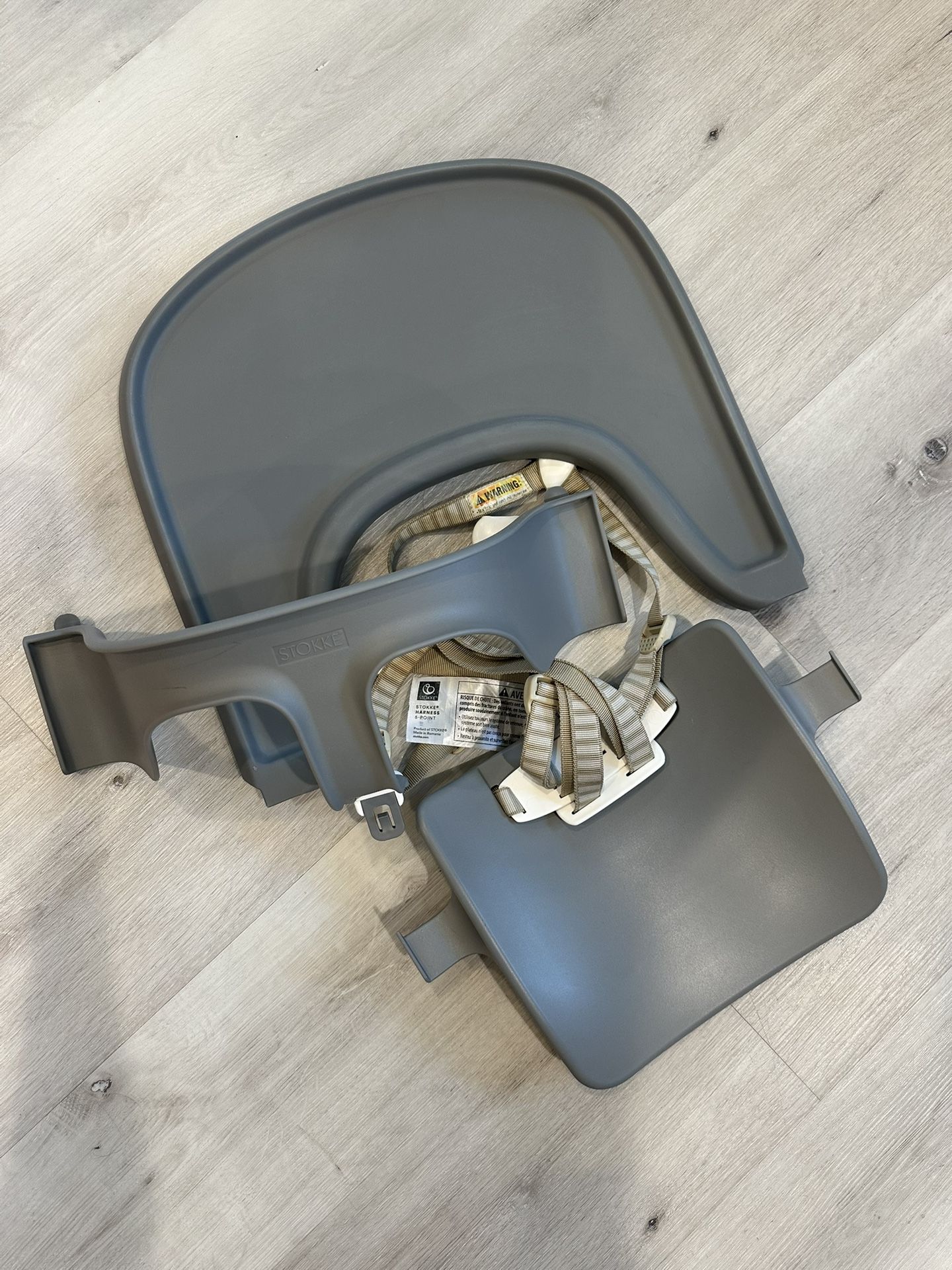 Stokke Tripp Trap Baby Set in Storm Grey for $55