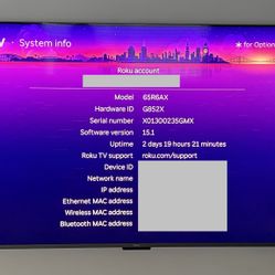 Roku 65” OLED 4k HDTV + Wireless Soundbar + Wireless Speakers