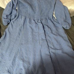 Blue Off The Shoulder Dress