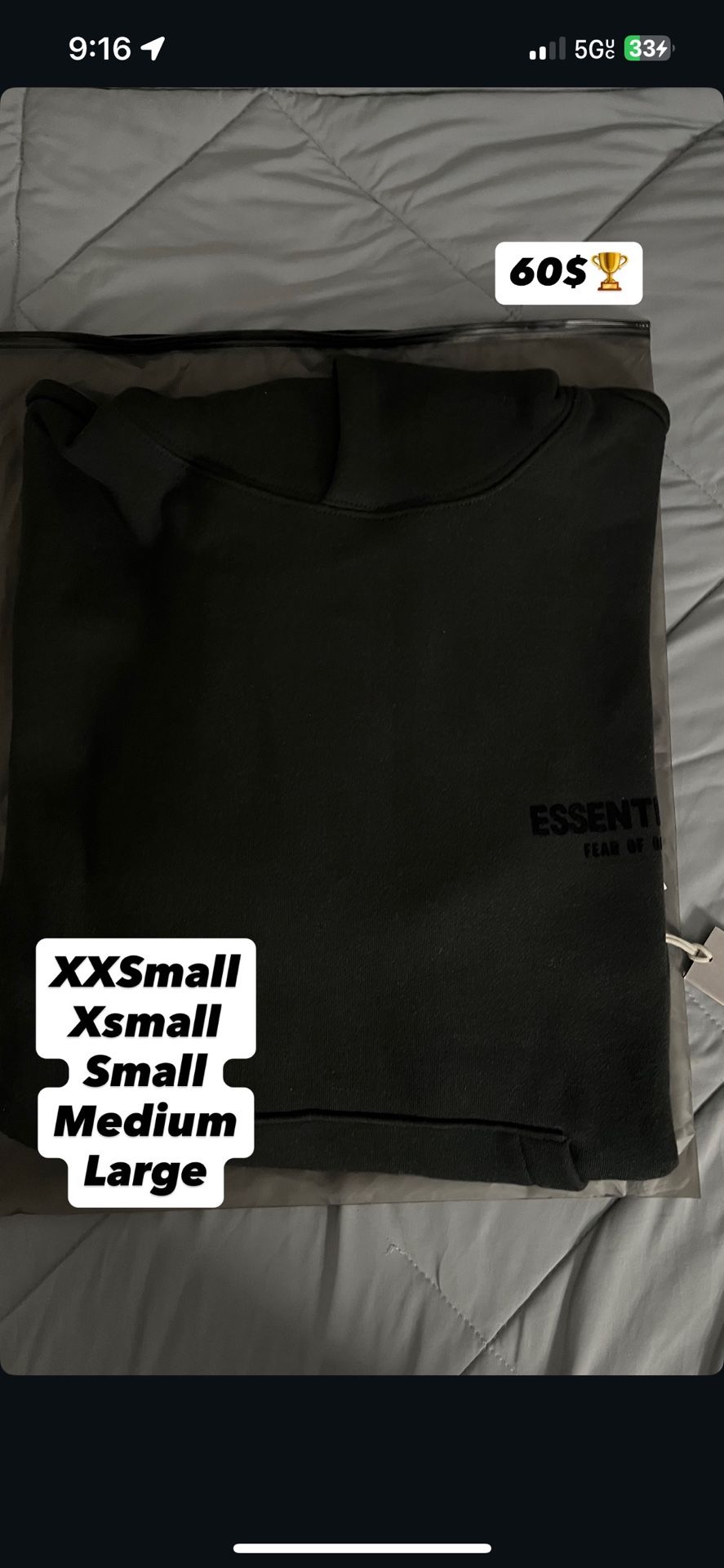 All sizes Essential Hoodies All Colors