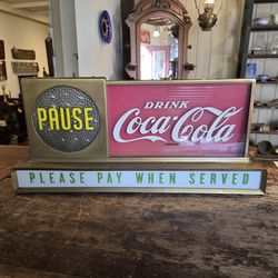 Vintage Light Up Coca Cola Bar Sign 1960s