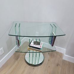Vintage Glass Record Table