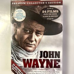John Wayne Premium Collectors Edition 6 DVDs 24 Films Box Set Ltd Ed HC Book Sealed