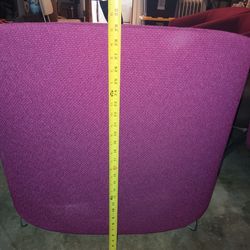 Maroon Gray colored swivel modern chair with metal base