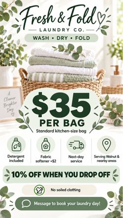 Next Day Wash & Fold Walnut & Surrounding Areas