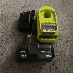 Ryobi 18v 4.0 Battery And Charger 