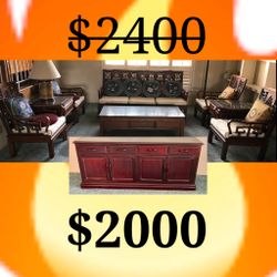 Heirloom, Authentic Solid Rosewood 酸枝 Living Room Set & Buffet/Sideboard