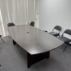 Large Conference Table w/ Built-In Power & Data Ports – 94.5"