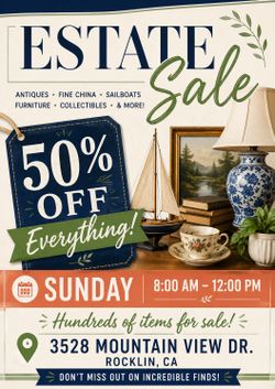 🏡 50% OFF ESTATE SALE – SUNDAY 6/28 🏡
