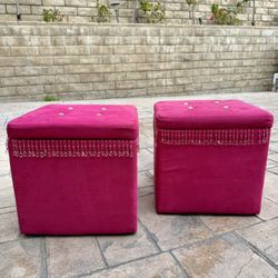 Hot Pink Ottoman Set