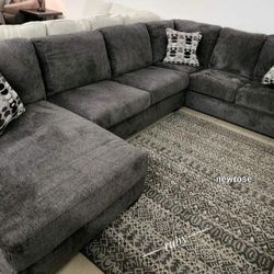 U Shape Huge Cozy Slate LAF Sectional Couch With Chaise| Ballinasloe|Light Gray Optional @ Fastest Delivery 🚚