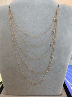 10k Gold Multi-Strand Initial Letter Necklace